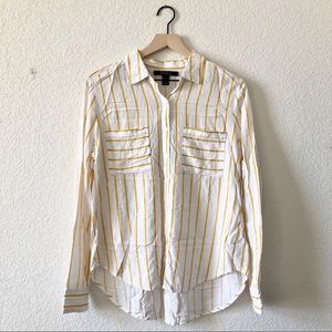 Forever 21 Contemporary Striped Button Up Sz M